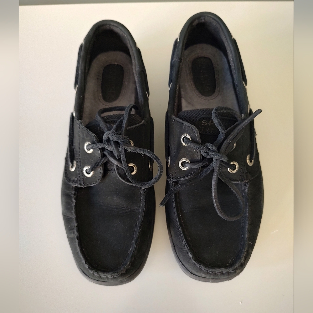 Sperry Topsider Women's Preppy Black Boat Shoes Size 6.5